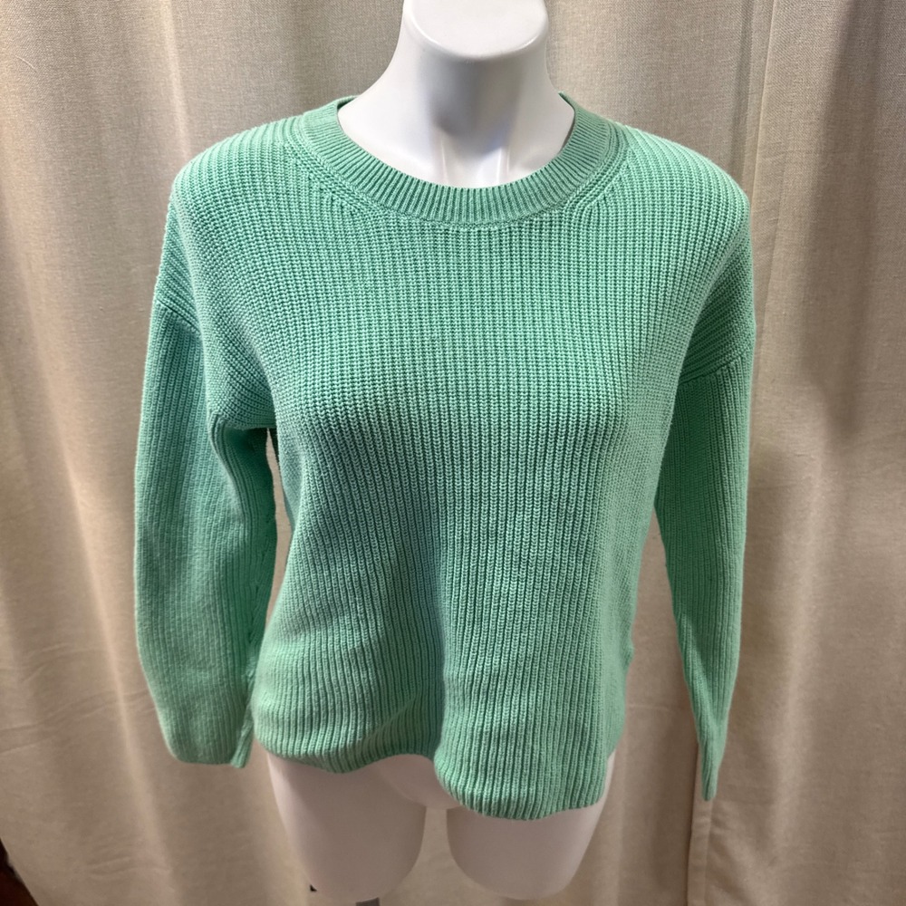 GAP Women's Knit Sweater Medium Green Long Sleeve Cotton Blend‎ Casual Top